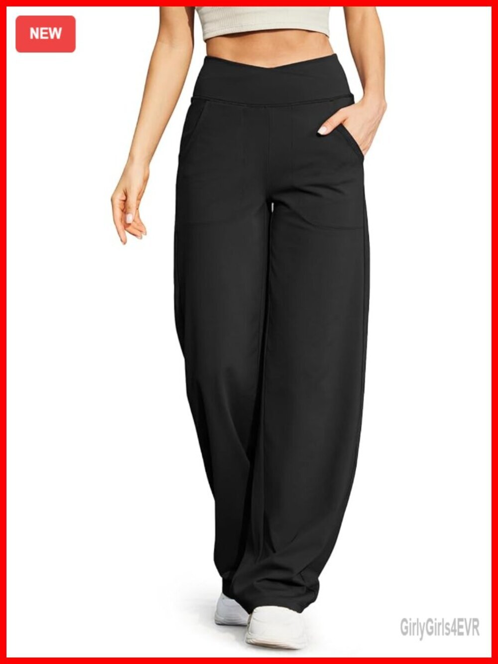 Wide Leg Yoga Pants with Pockets High Waist Stretch Lounge Pants